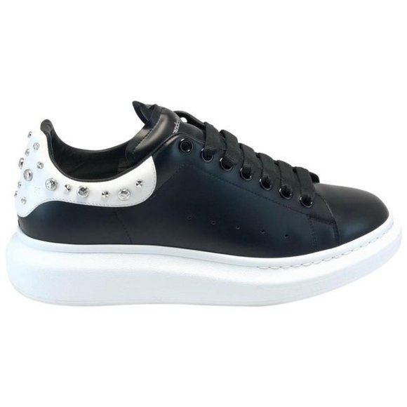 Alexander Mcqueen Black Oversized Crystal Studded Sneakers Size